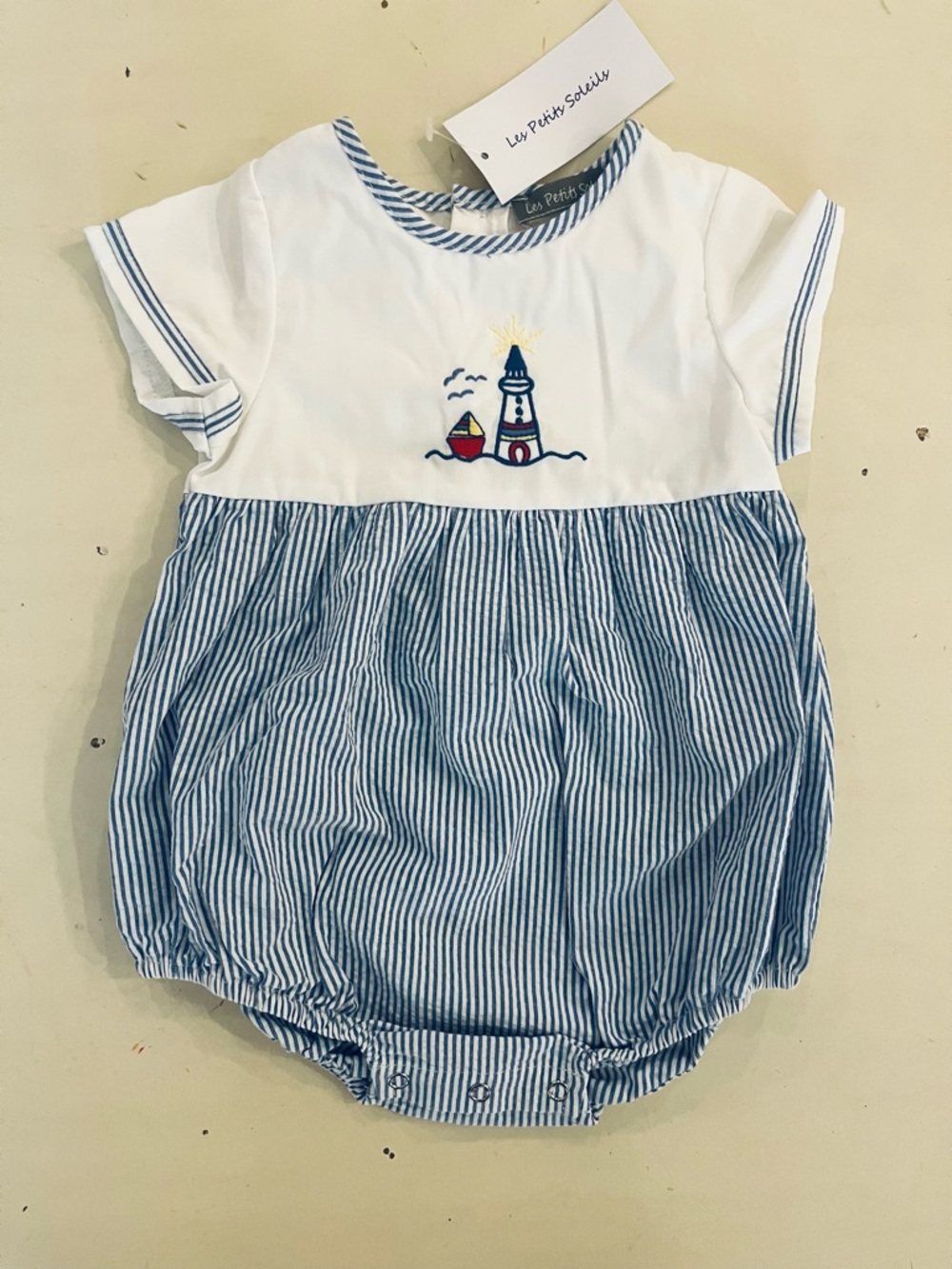 Fantaisie Kids, Les Petit Soleils traditional embroidered bubble romper